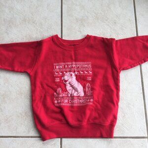 Cincy shirts 3T red kids graphic sweatshirt I want a hippopotamus for Christmas